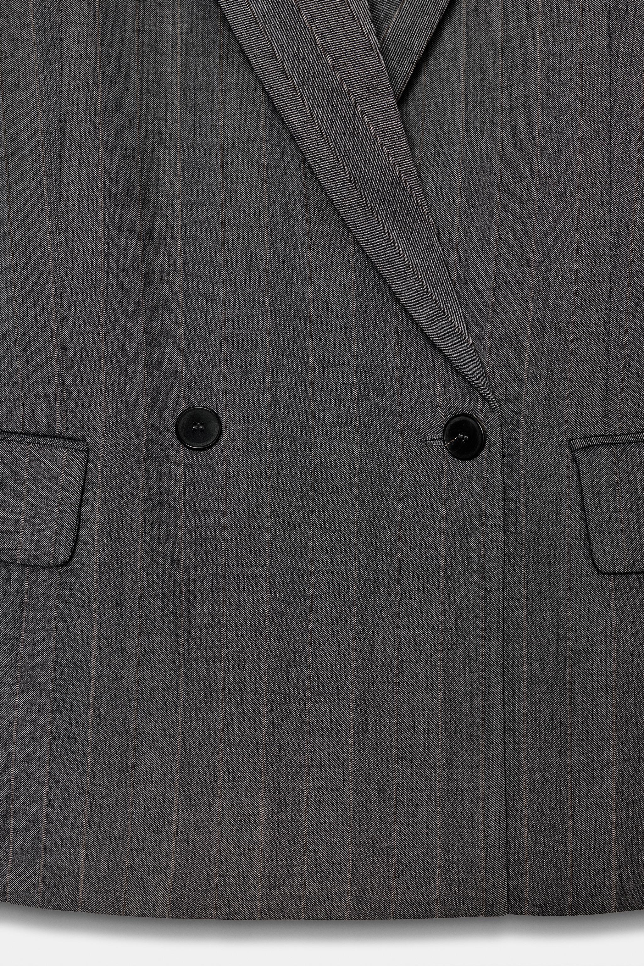 PINSTRIPE WOOL BLEND BLAZER ZW COLLECTION